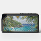 Tropical Watercolor Beach Lagoon Personalize Bluetooth Speaker (Front)