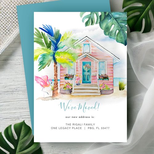 Tropical Watercolor Beach Moving Announcement