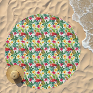 Tropical Watercolor Beach Towel