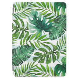 Tropical Watercolor Botanical Green Leaves iPad Air Cover