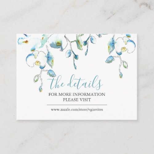 Tropical Watercolor Botanical Guest Details Insert