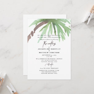 Tropical Watercolor Both Parents 2 Venue Invitation