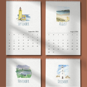 Tropical Watercolor Calendar 2026