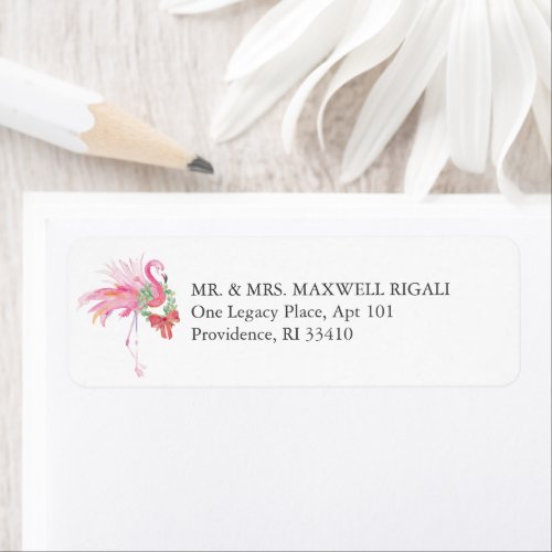 Tropical Watercolor Christmas Address Labels