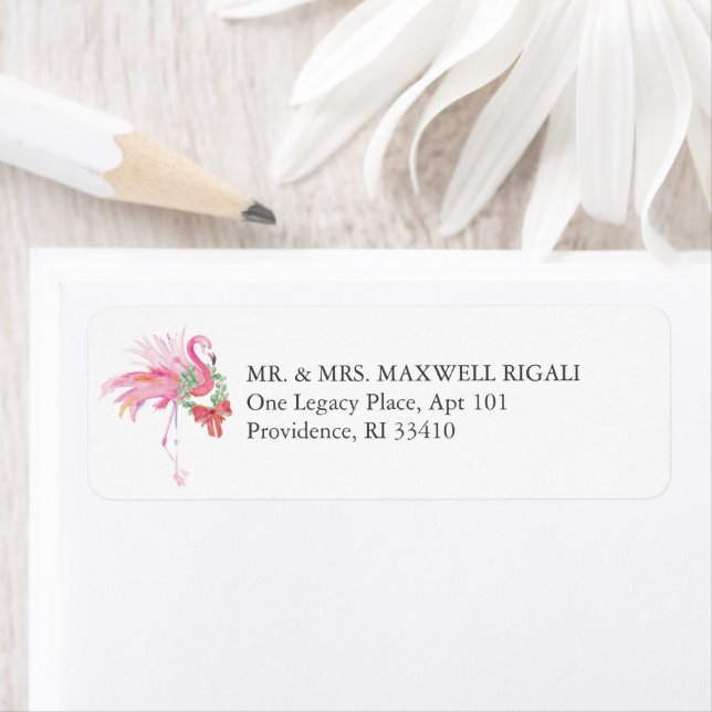 Tropical Watercolor Christmas Address Labels (Insitu)