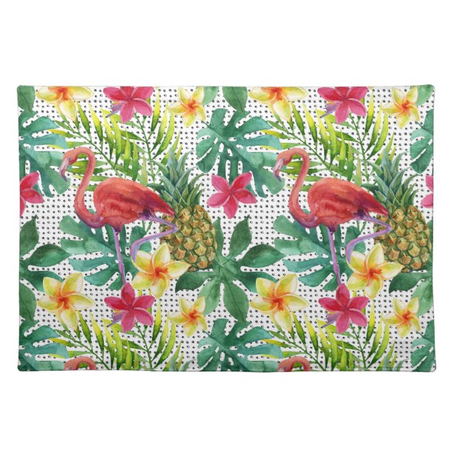 Tropical Watercolor Cloth Placemat (Front)