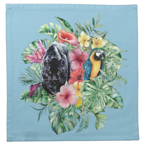 Tropical Watercolor Collage Cloth Napkin