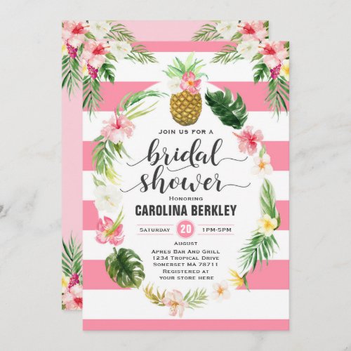 Tropical Watercolor Floral Bridal Shower Card