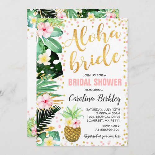 Tropical Watercolor Floral Bridal Shower Card