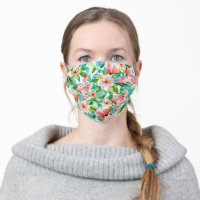 Tropical Watercolor Floral Cloth Face Mask