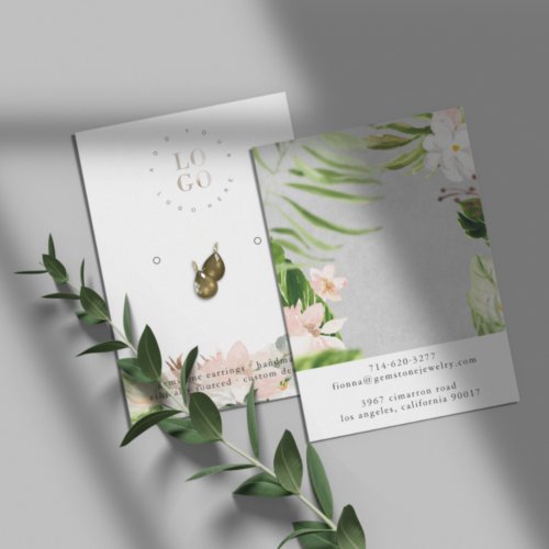 Tropical Watercolor Floral  Earring Display Card