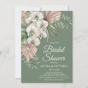 Tropical Watercolor Floral LGBTQ Bridal Shower Invitation