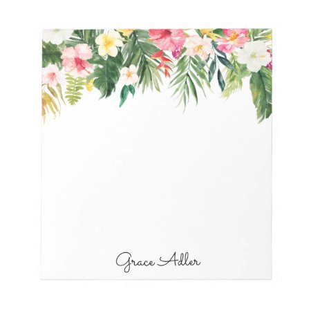 Tropical Watercolor Floral Notepad
