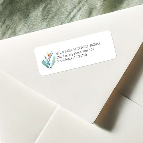 Tropical Watercolor Flower Address Labels