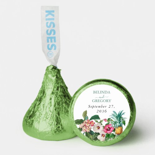 Tropical Watercolor Flowers  Greenery Wedding Hersheys Kisses