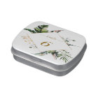 Tropical Watercolor Foliage Gold Frame Wedding