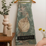 Tropical Watercolor Gold & Green Leaves Pattern  Apron<br><div class="desc">Tropical Watercolor Gold & Green Leaves Pattern</div>