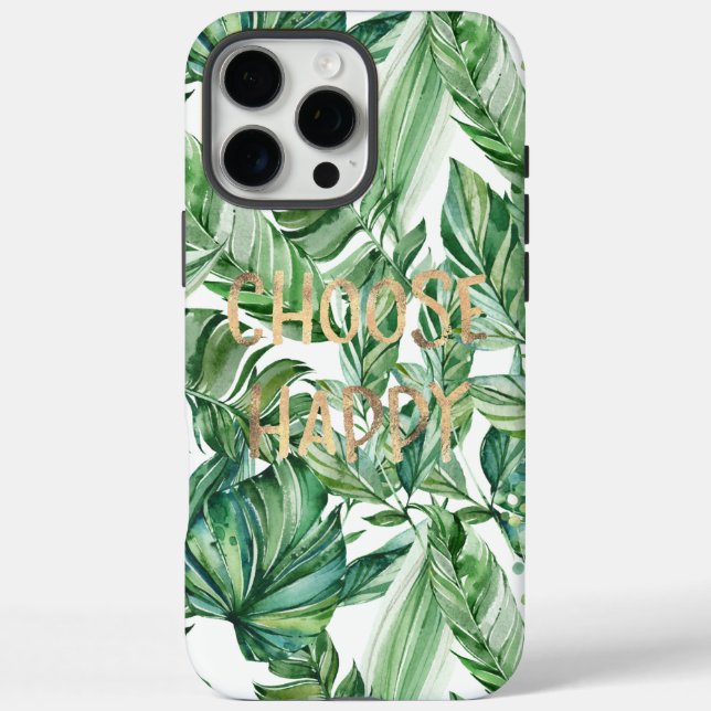 Tropical Watercolor Green Leaves Case-Mate iPhone Case (Back)