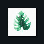 Tropical Watercolor Green Monstera Illustration Canvas Print<br><div class="desc">Modern canvas print design featuring trendy watercolor green monstera leaf illustration.</div>