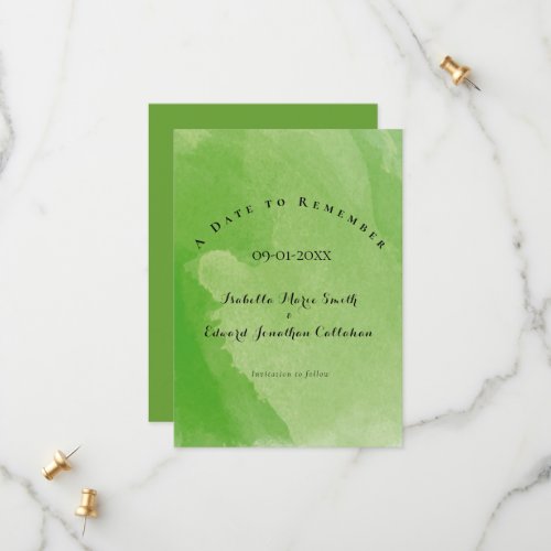 Tropical Watercolor Green Wedding Monstera Leaves  Save The Date