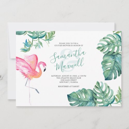 Tropical Watercolor Greenery Couples Shower