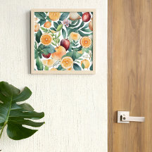Tropical Watercolor Harmony of Fruits and Leaves