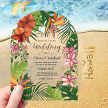 Tropical Watercolor Hawaiian Floral Wedding