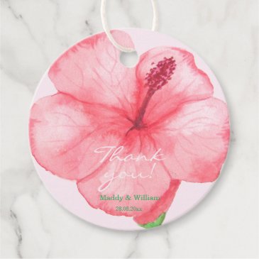 Tropical Watercolor Hibiscus Flower - Thank You