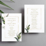 Tropical Watercolor Leaves Gold Wedding Ceremony Program<br><div class="desc">This wedding ceremony program features watercolor green tropical foliage,  palm tree leaves,  banana leaves with faux gold leaves accents .  It's perfect for a beach or destination wedding. >>> Check out the entire collection >>> https://www.zazzle.com/collections/tropical_foliage_gold_collection-119316977990783186</div>
