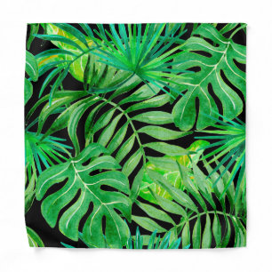 Tropical Watercolor Leaves: Seamless Elegance. Bandana