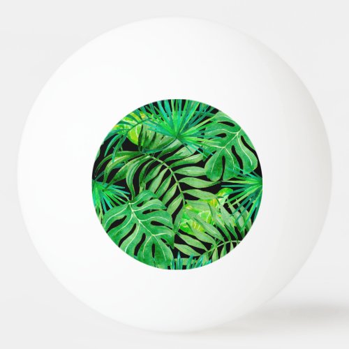 Tropical Watercolor Leaves Seamless Elegance Ping Pong Ball