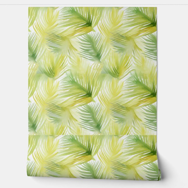 Tropical Watercolor Leaves Wallpaper (Unrolling)