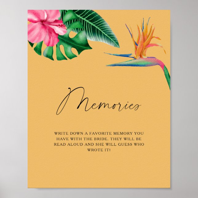 Tropical watercolor - memories with the bride poster (Front)