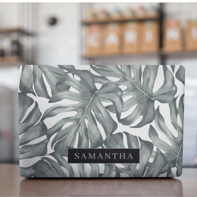 Tropical Watercolor Modern Oasis Leaves Pattern HP Laptop Skin (Creator Uploaded)