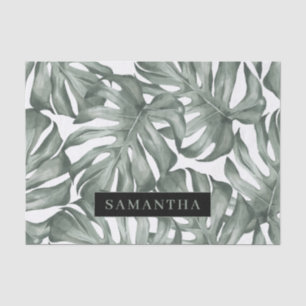 Tropical Watercolor Modern Oasis Leaves Pattern Tissue Paper