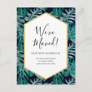 Tropical Watercolor Moving Announcement Postcard
