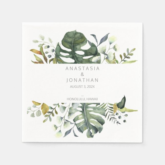 Tropical Watercolor Napkins (Front)