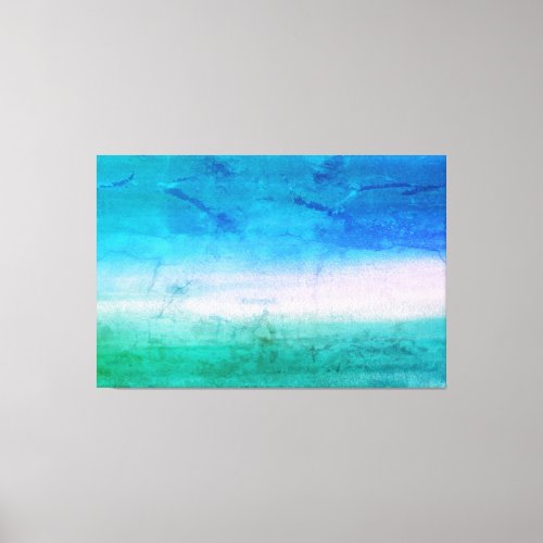 Tropical Watercolor Ocean Blue Green Abstract Art Canvas Print