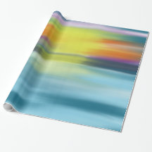 Tropical Watercolor Ocean Sunset Wrapping Paper