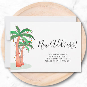 Tropical Watercolor Palm Tree Moving  Announcement
