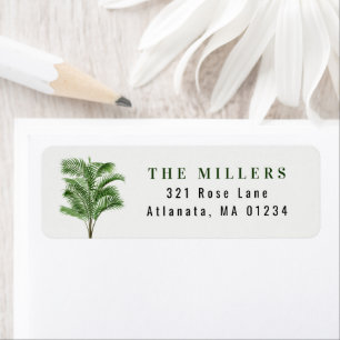 Tropical Watercolor Palm Tree Return Address Label
