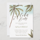 Tropical Watercolor Palm Trees Aloha Baby Shower Invitation (Front)
