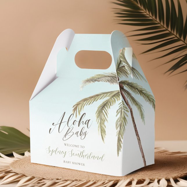 Tropical Watercolor Palm Trees Baby Shower Favor Boxes (Tropical Watercolor Palm Trees Baby Shower Favor Box)