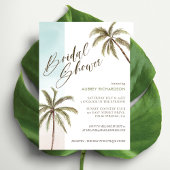 Tropical Watercolor Palm Trees Boho Bridal shower Invitation