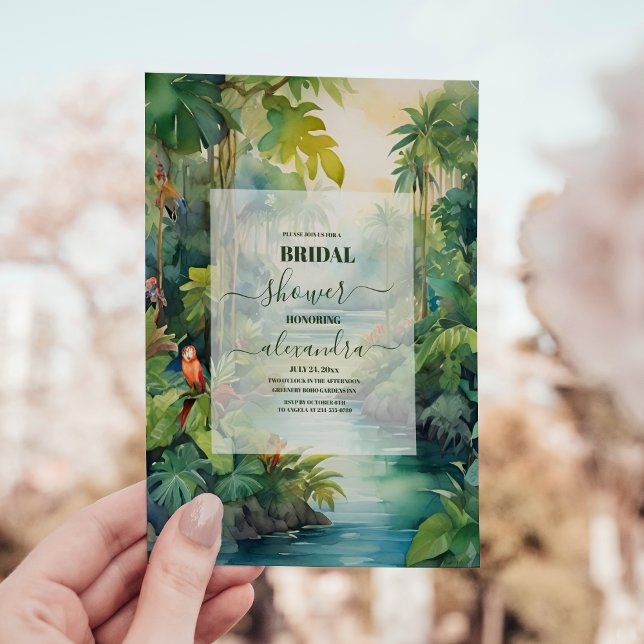 Tropical Watercolor Palm Trees Boho Bridal Shower Invitation (Creator Uploaded)