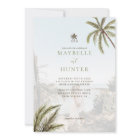 Tropical Watercolor Palm Trees Boho Wedding Photo