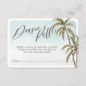 Tropical Watercolor Palm Trees Diaper Raffle Enclosure Card (Front)