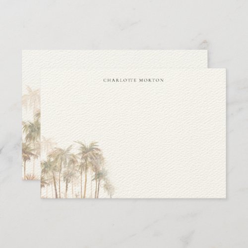 Tropical Watercolor Palm Trees Personalized Note Card