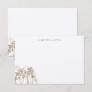 Tropical Watercolor Palm Trees Personalized Note Card