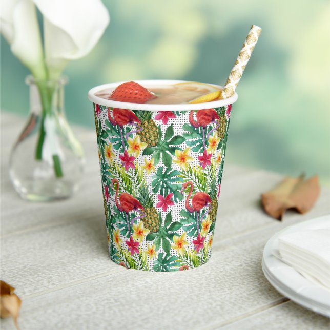 Tropical Watercolor Paper Cups (Insitu)